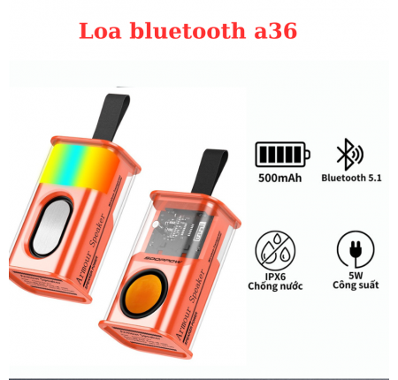 Loa nghe nhạc bluetooth, loa bluetooth mini trong suốt a36 nghe nhạc không dây nhiều màu, nghe nhạc cực hay. bảo hành 12 tháng