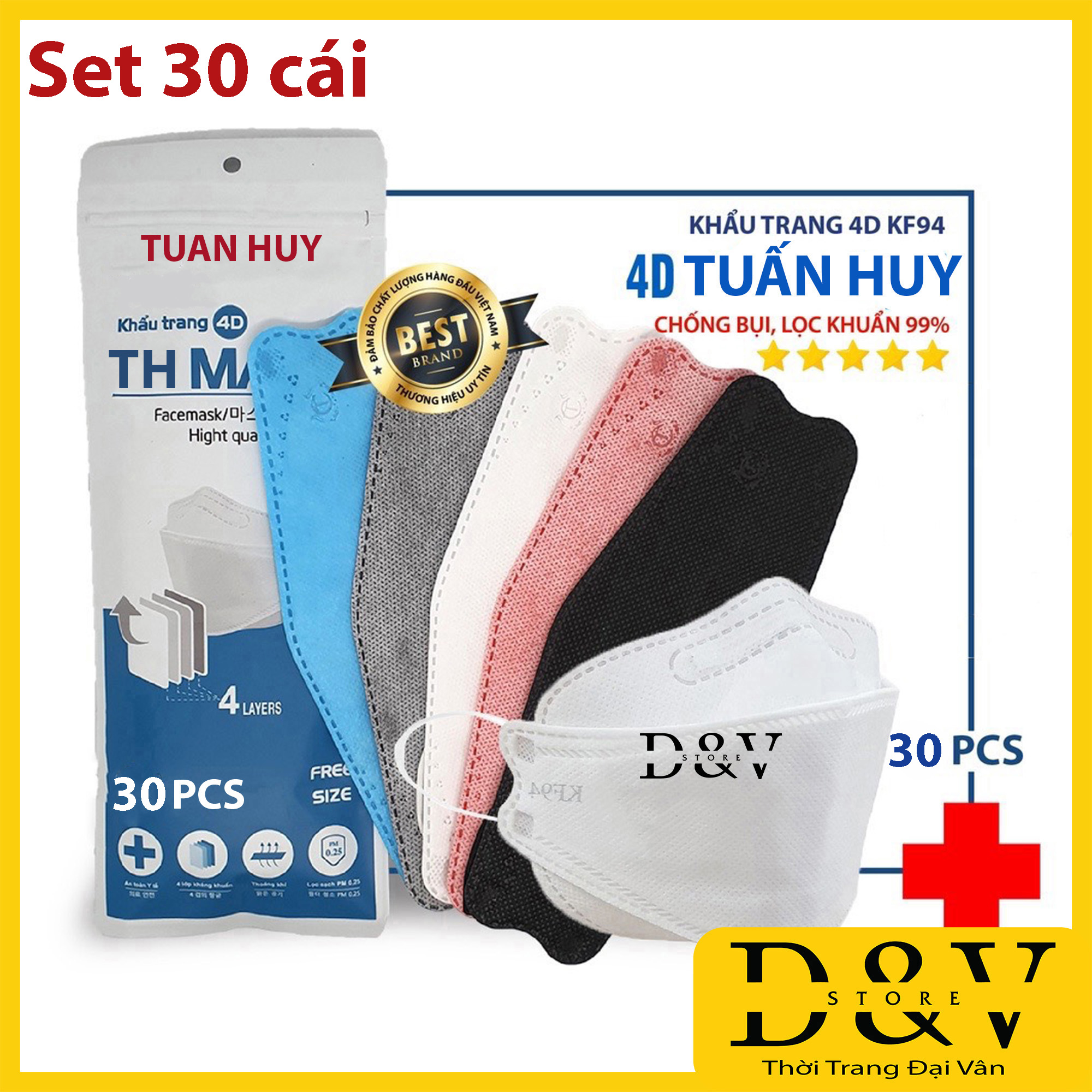 [Combo 30 Cái] Khẩu trang y tế 4D Mask KF94 kiểu Hàn Quốc 4 lớp kháng khuẩn , kháng bụi mịn lên đến 95%, đạt tiêu chuẩn ISO khẩu trang y tế, khẩu trang 3d mask, khẩu trang 3d land mask