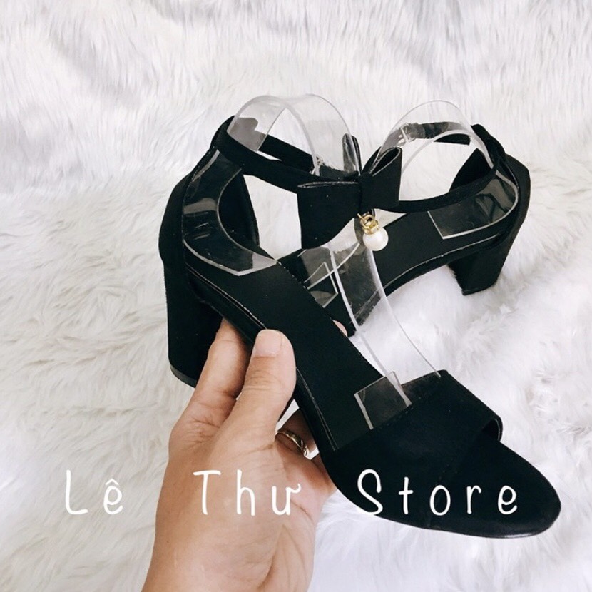 Giày cao gót 7 phân vòng cổ nơ châu LT (SDVV001)