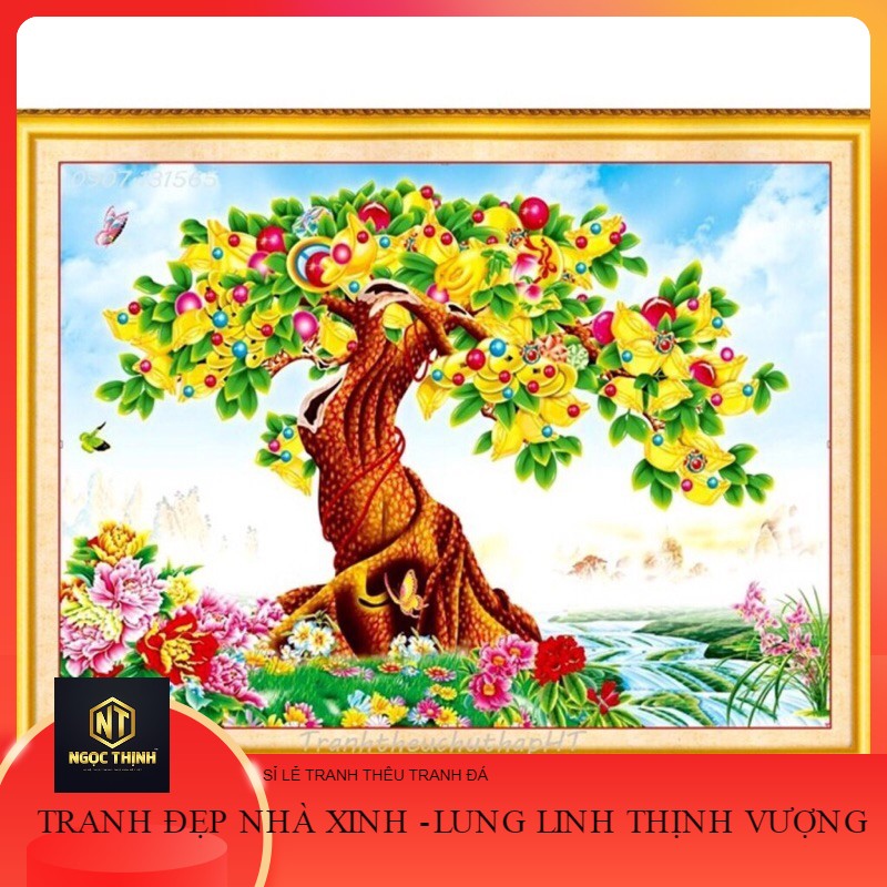 Tranh đính đá Cây Tài Lộc Vs359 chưa đính