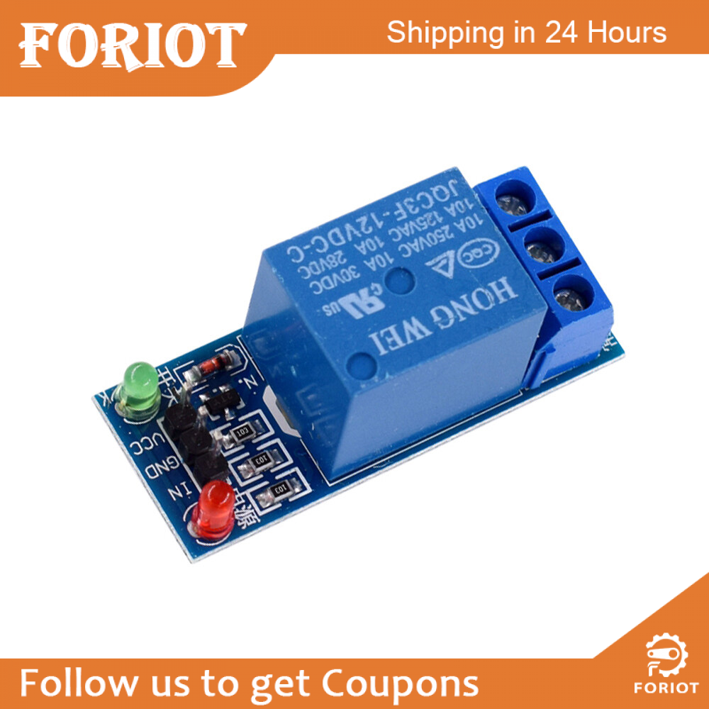 Foriot Relay Module 12V/24V Relay Board 1 Channel /2 Channel with Optocoupler Isolation Support Low Level Trigger