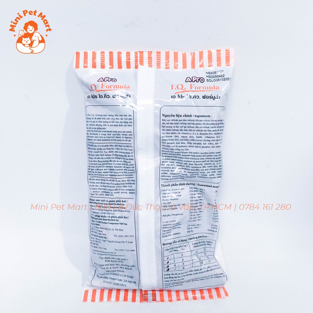 [HCM]Thức ăn hạt cho mèo trưởng thành A PRO 500g