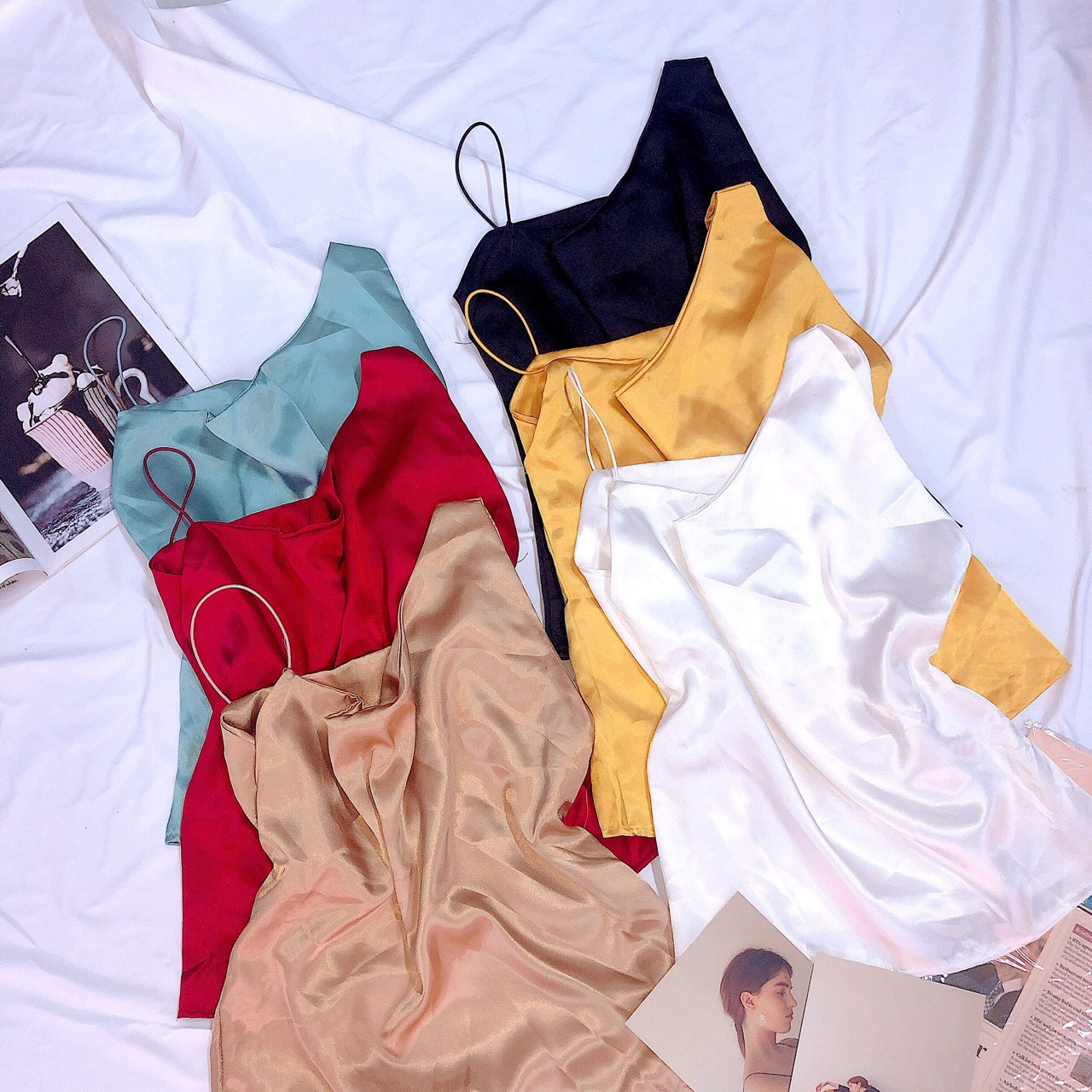 ÁO PHI LỤA CỔ ĐỔ 1 BÊN,SALE,LY STORE