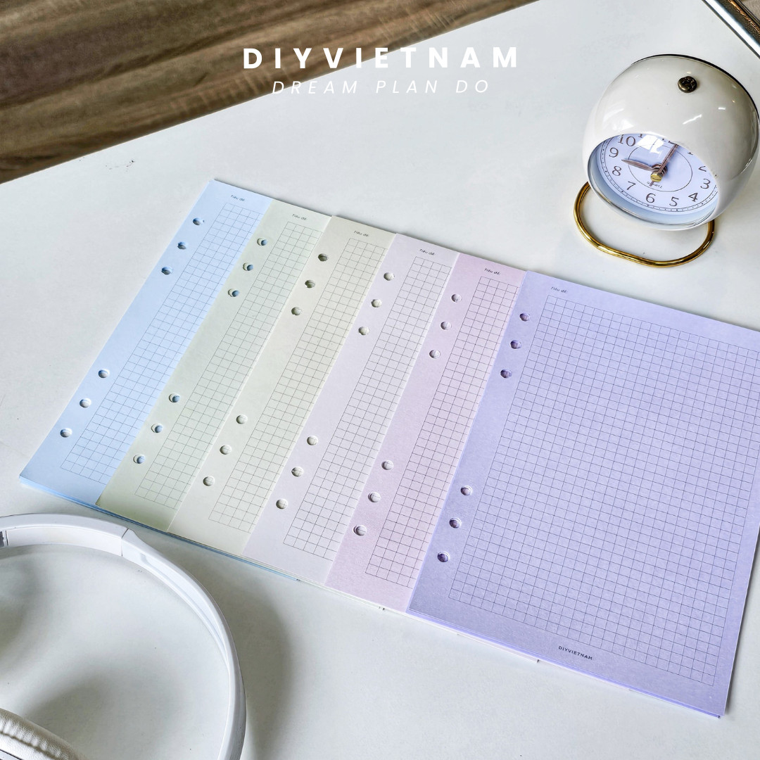 GIẤY REFILL PASTEL A5(6/20 LỖ) VÀ A6 (6 LỖ)