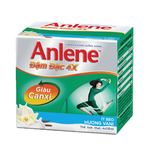 (HSD T12-2024) (Mẫu Mới) Sữa Nước Anlene CONCENTRATE Đậm Đặc Lốc 4x125ml.