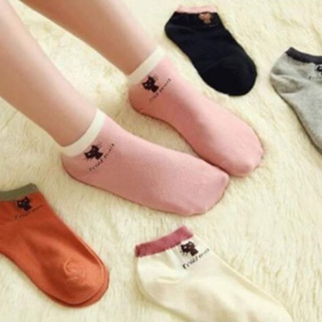 combo 5 đôi Tất mèo miu miu cổ ngắn