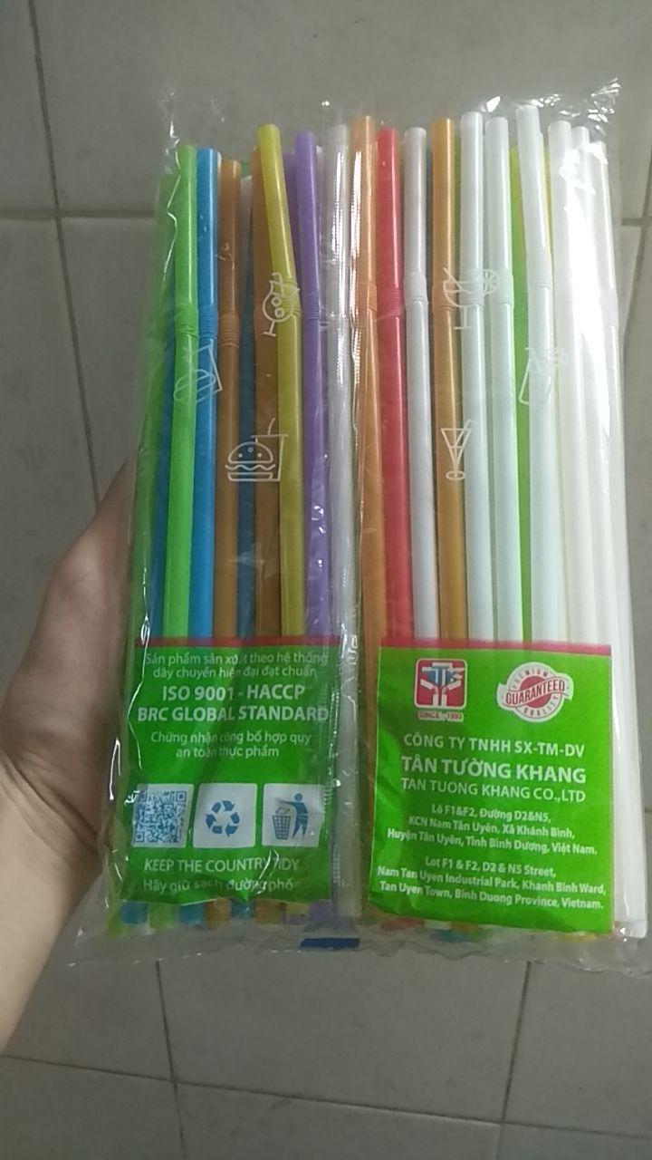 [80 ống/ gói]Combo 10 gói Ống hút bẻ cong màu phi 6 Thịnh Khang