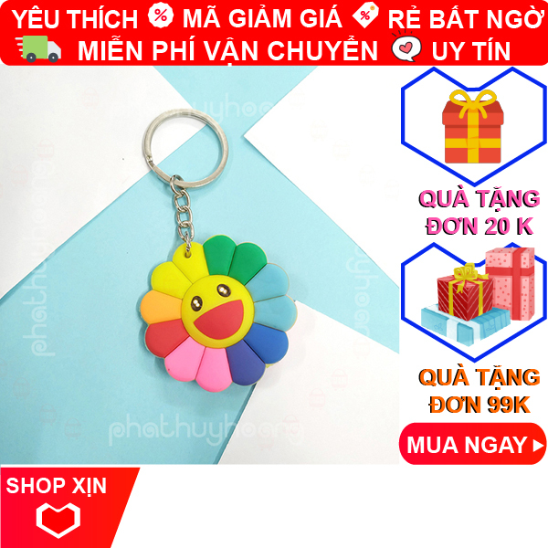 Móc khóa hoa mặt trời Kaikai kiki ✓ móc khóa cute ✓ móc khóa xe dễ thương ✓ móc chìa khóa xe, túi sách, balo đều hợp✓móc khóa cặp đi học ✓ Phát Huy Hoàng