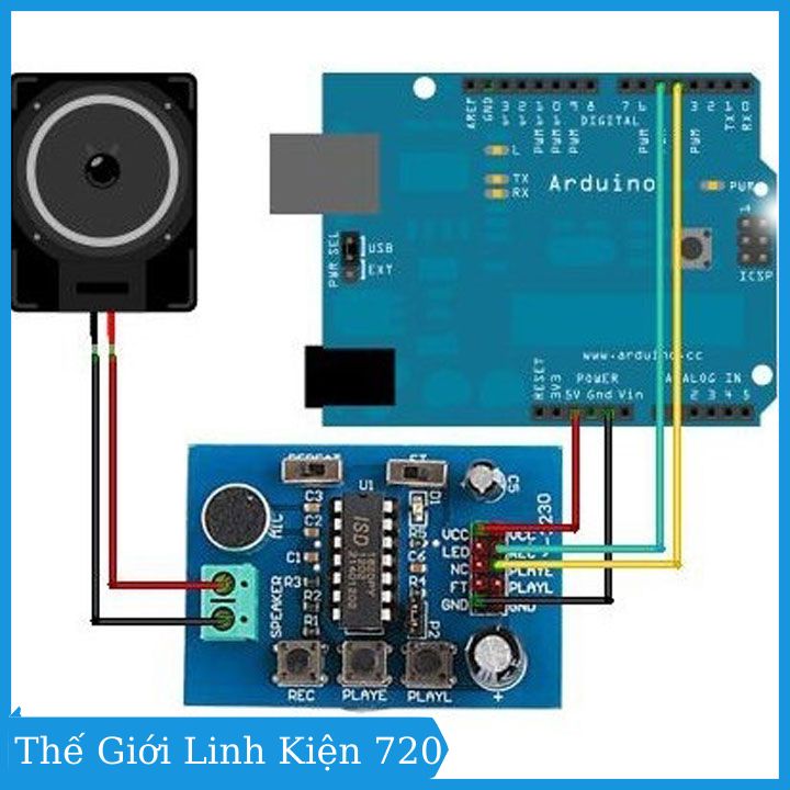 Module ghi âm ISD1820 V2 3-5V thu phát âm thanh