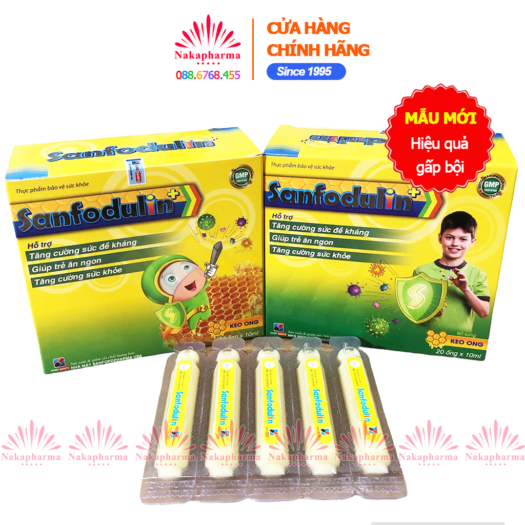 Siro Sanfodulin + dạng sữa – Giúp bé ăn ngon, tăng hấp thu, tăng sức đề kháng, giảm biếng ăn còi xương, suy nhược cơ thể
