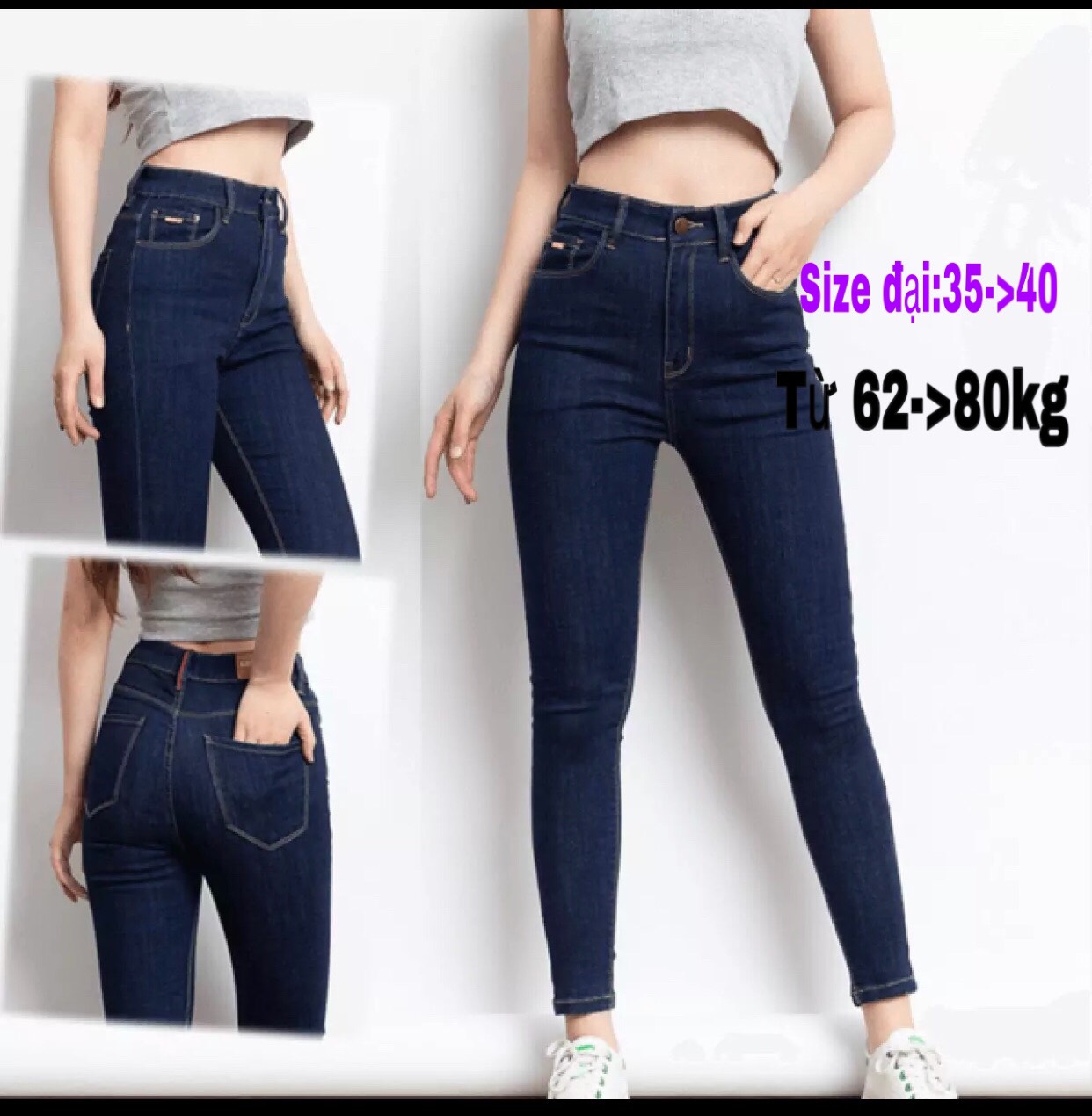 Quần jean nữ bigsize co giãn, quần bò nữ biggize