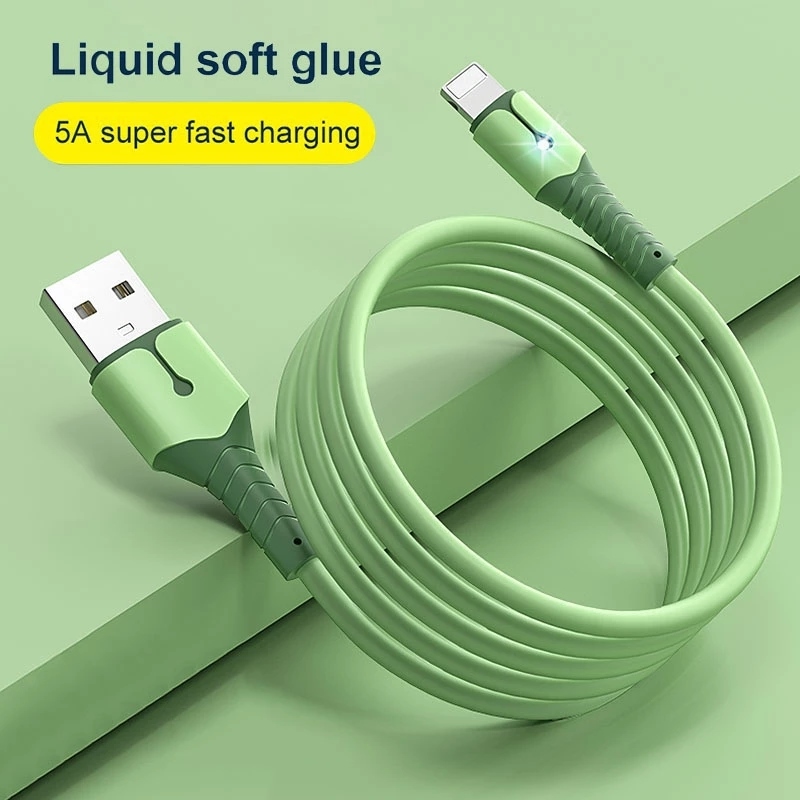 5A Liquid Silicone Data Cable Fast Charge Cable /USB Liquid Silicone Cable Type C Cable Charger / Fast Charging Data Cord Compatible with All Smart Phone Model