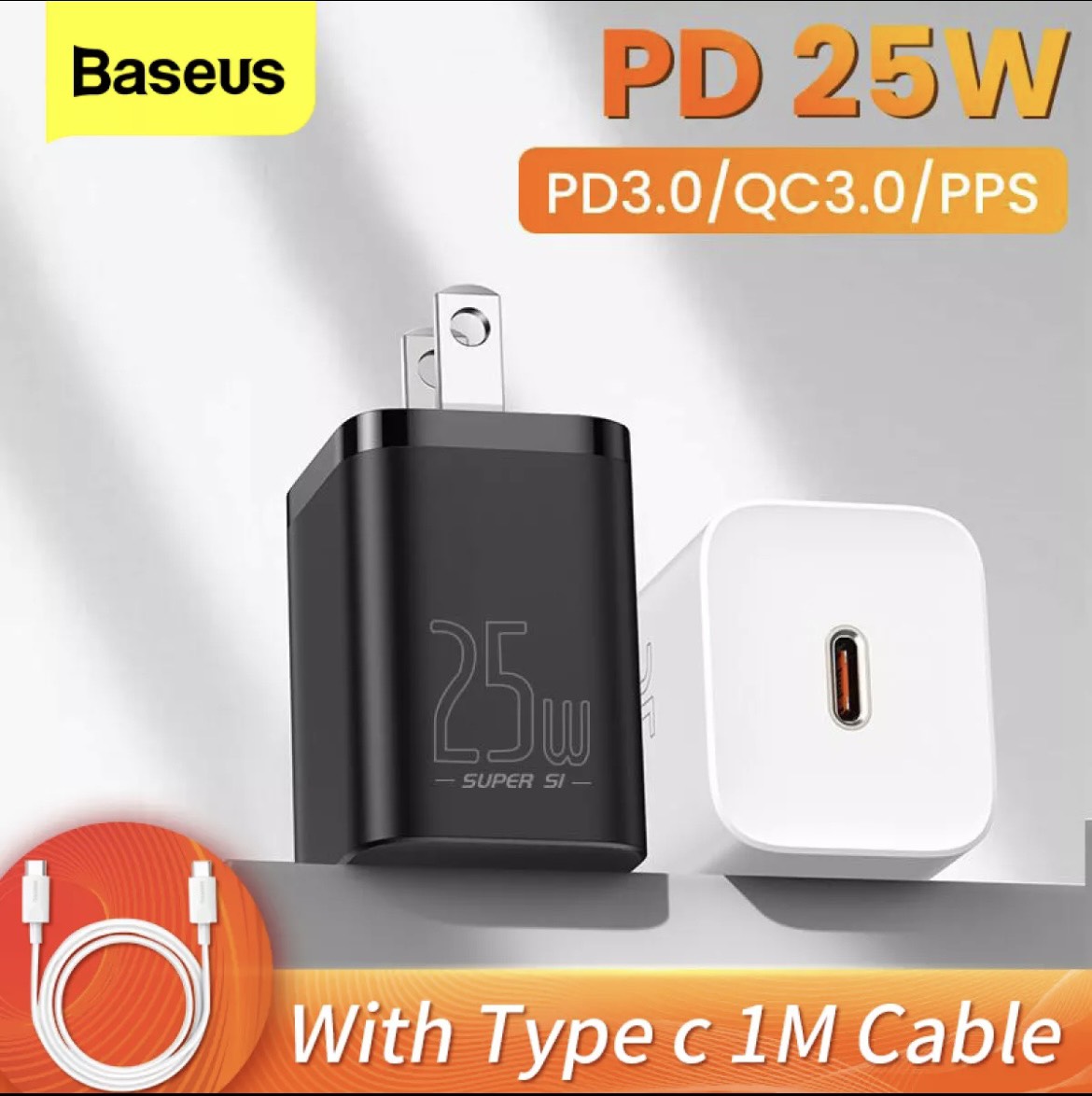 Bộ Sạc Nhanh PD 25W (Bao Gồm Củ Và Dây TypeC-TypeC) Basues