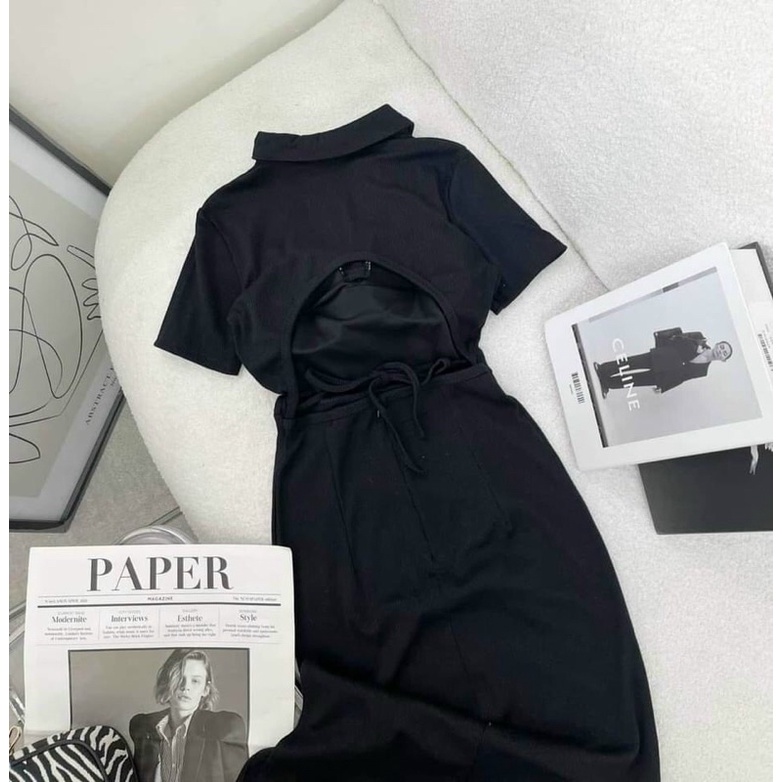Đầm đen hở lưng - Chitchitstore