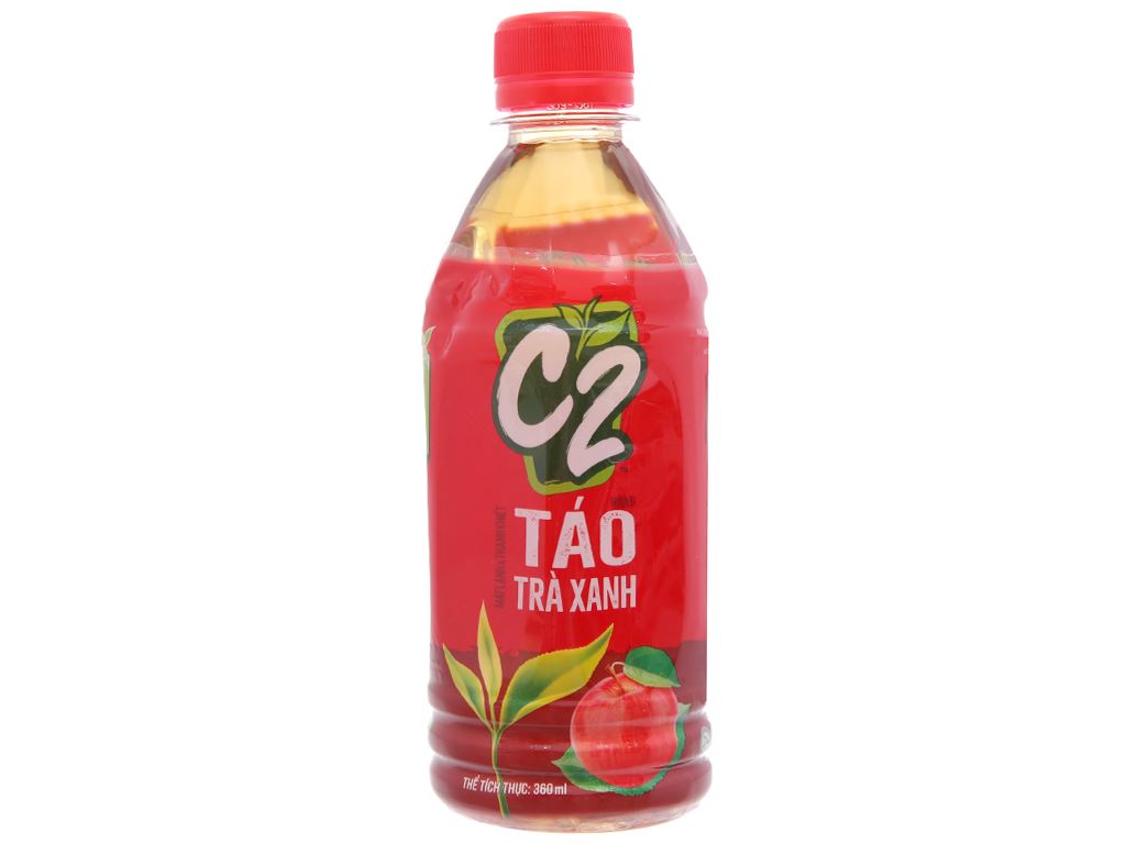 [COMBO 2 CHAI] Trà Xanh C2 Hương Táo - Chai 355ml