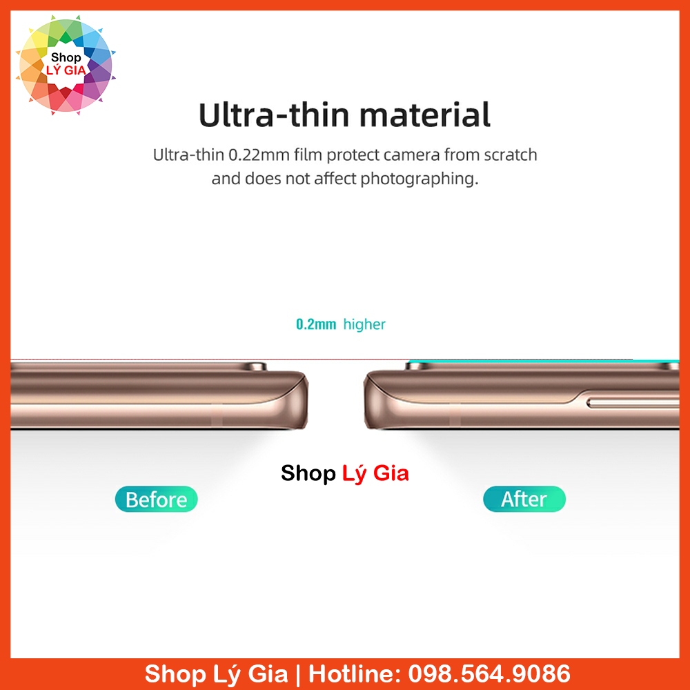 Kính cường lực bảo vệ camera cho Note 20 / Note 10 Plus / Note 9 / Note 8 / S21 / S20