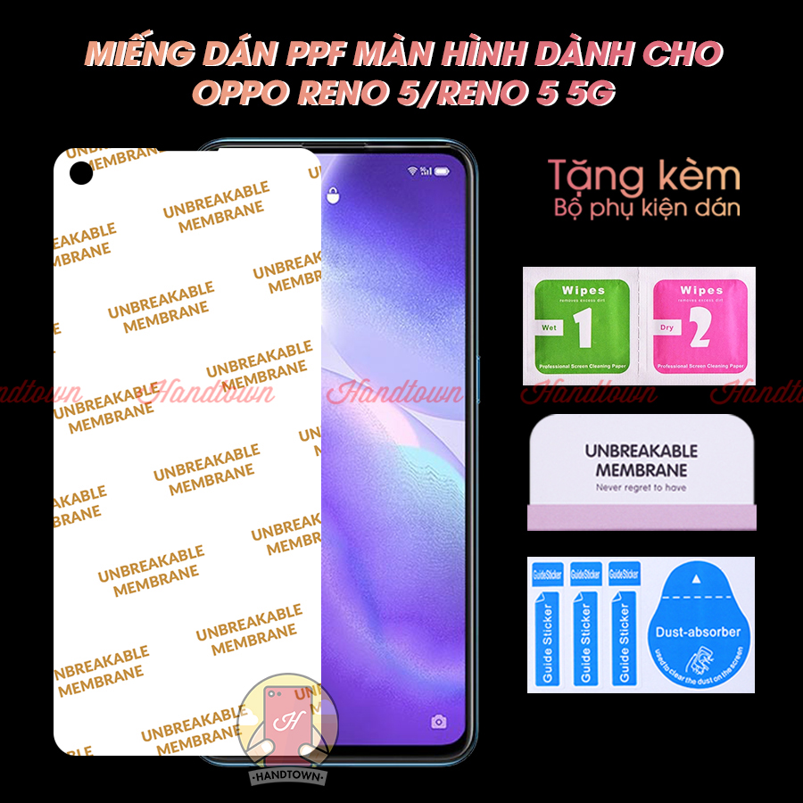 Miếng Dán Màn Hình PPF Oppo Reno 5 4G Reno 5 5G Reno5 Reno5 4G Reno5 5G chống va đập siêu trong suốt