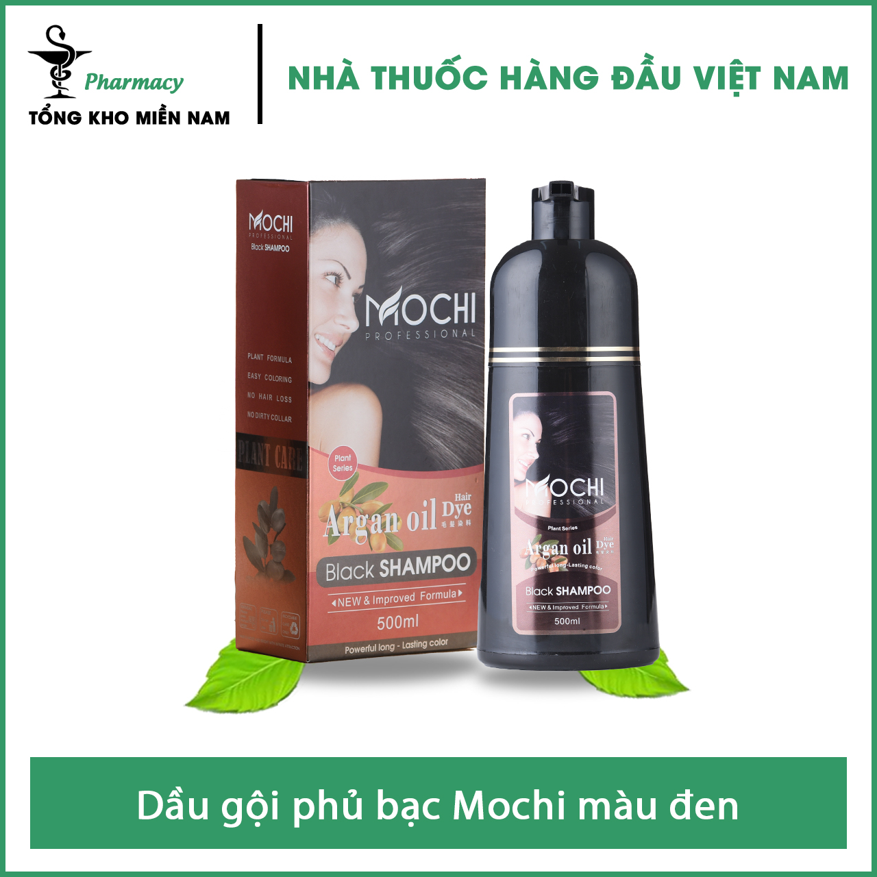 [HCM]Dầu Gội Phủ Bạc Mochi Màu Đen - Giúp Tóc Đen Óng Mượt - Tổng Kho MiềnNam