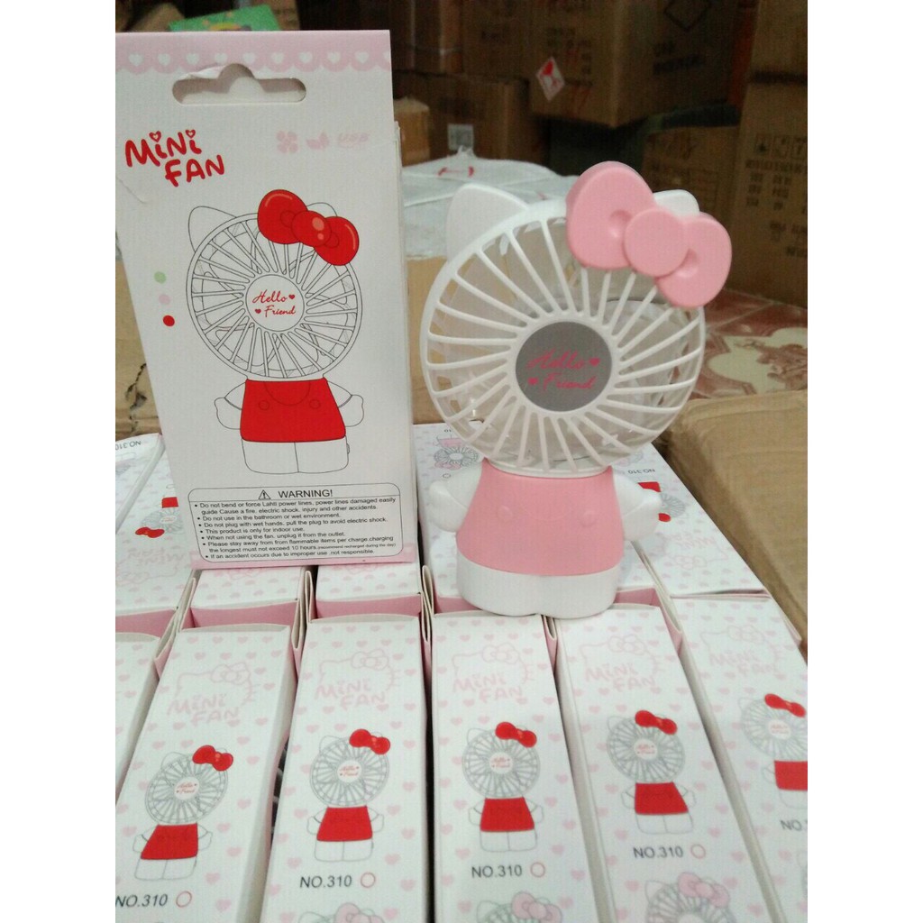 Quạt Tích Điện Hello Kitty