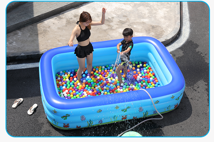 [LOẠI DÀY- HÀNG ĐẸP - CỠ TO loại DÀI 1M8 và loại 1m5] Bể bơi cho bé yêu loại dày, Phao bơi hình chữ nhật 3 tầng cho bé, bể tắm bơm hơi đại dương trẻ em