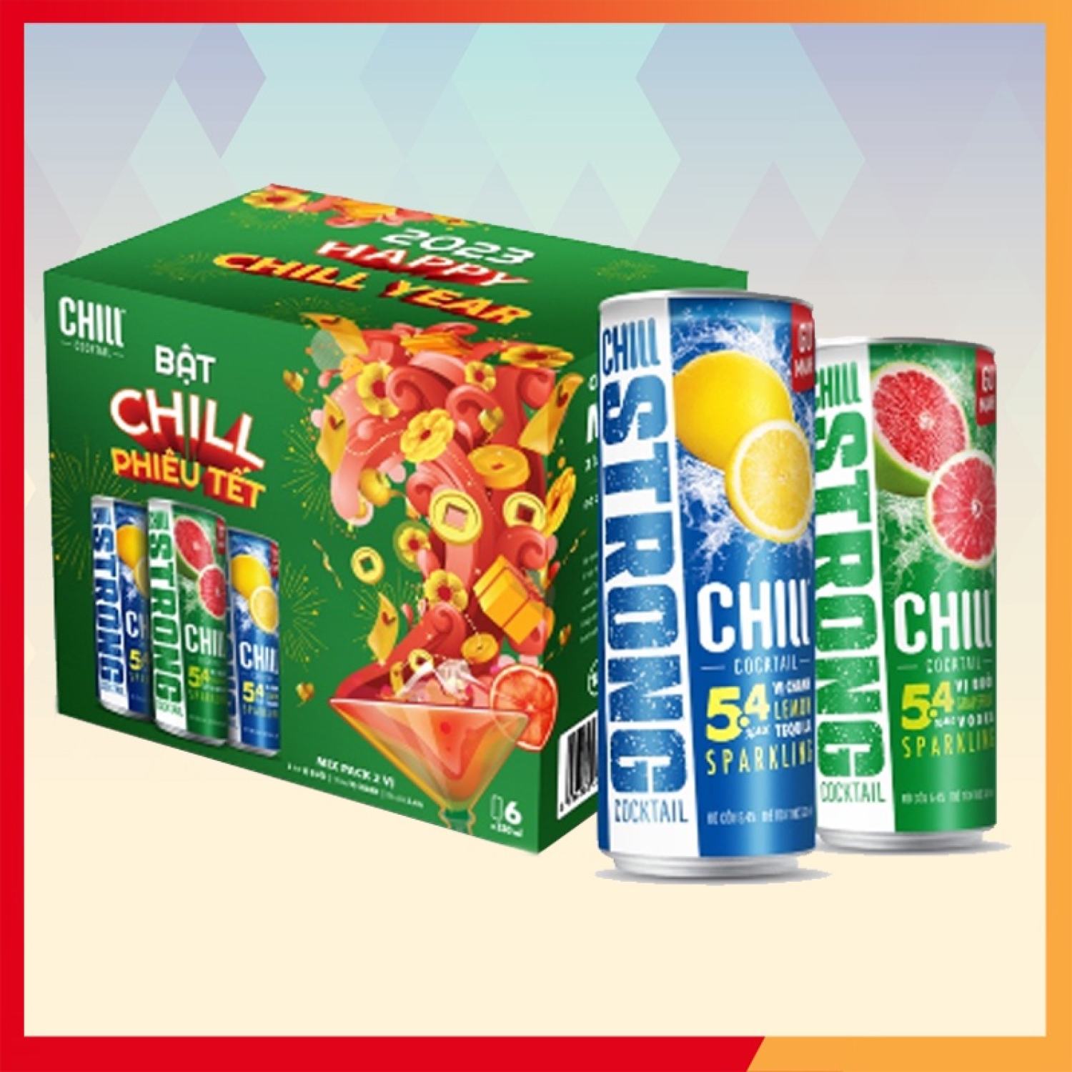 Thùng 6 lon strong chill cocktail mix - 330ml/lon