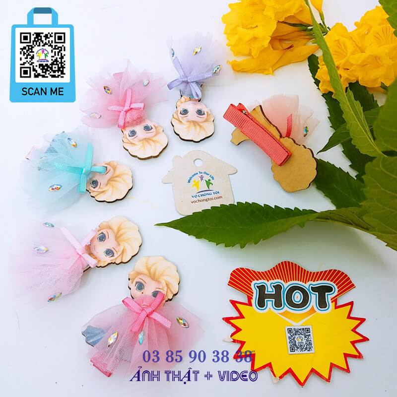 Kẹp tóc nữ Hàn Quốc cute, phụ kiện nữ mỏ vịt, cặp tóc mái cho bé gái nàng công chúa Elsa siêu đẹp - thương hiệu Vợ Chồng Tôi