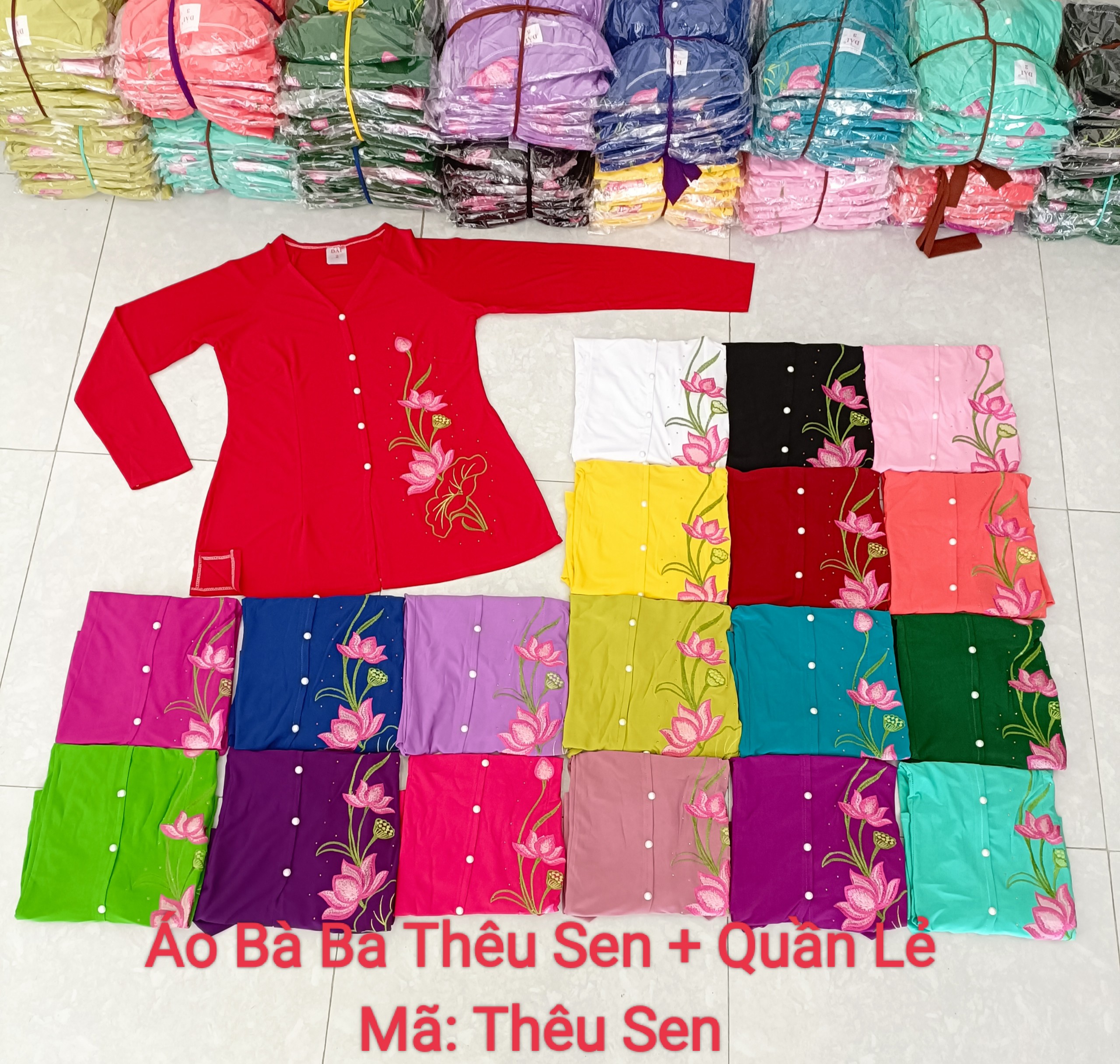 Áo Bà Ba Thêu Hoa_Áo Lẻ (Không Quần)