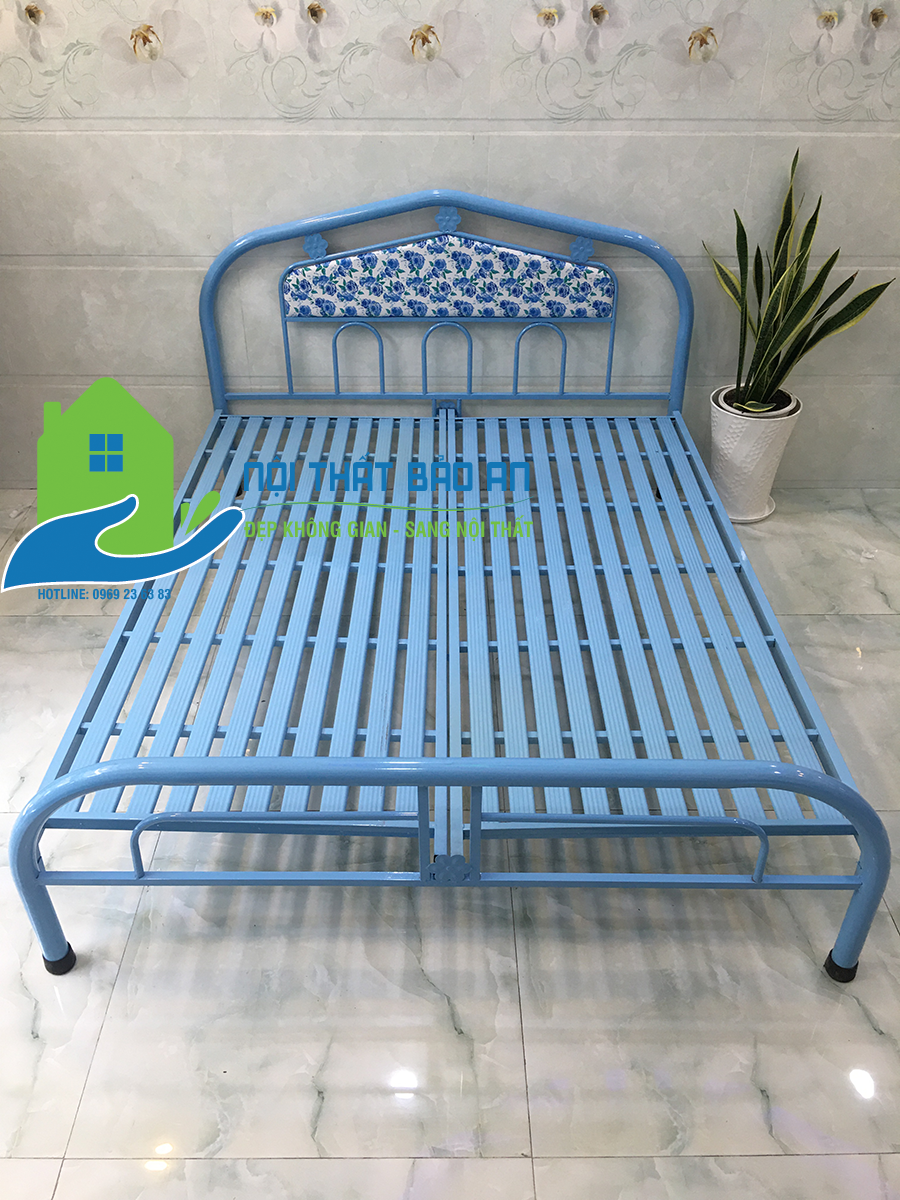 [HCM] Giường sắt hoa văn kích thước 1m2x2m - Bảo An