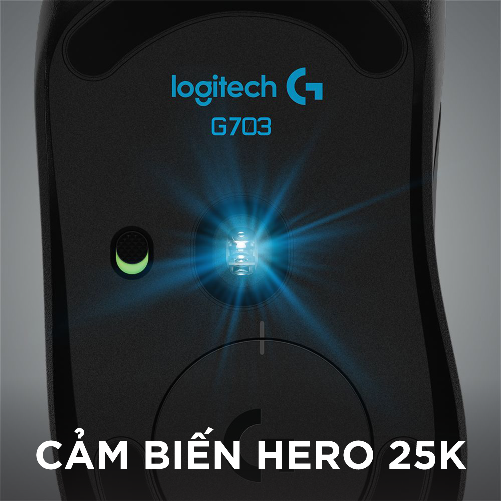 Lightspeed RGB Logitech G703 Hero wireless gaming mouse - Hero 25k sensor, PowerPlay compatible