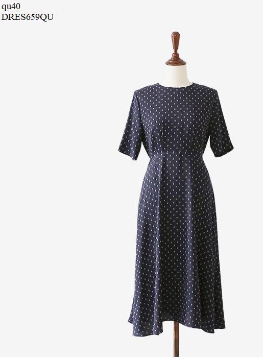 Dress659qu đầm maxi chấm bi thời trang