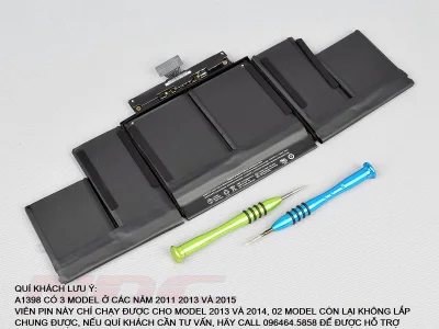 [HCM]Pin Cho MacBook Pro 15 Inch Retina A1398 Năm 2013 đến giữa 2014 và ME293 ME294 Mã Pin A1494 Hàng Mới 100%