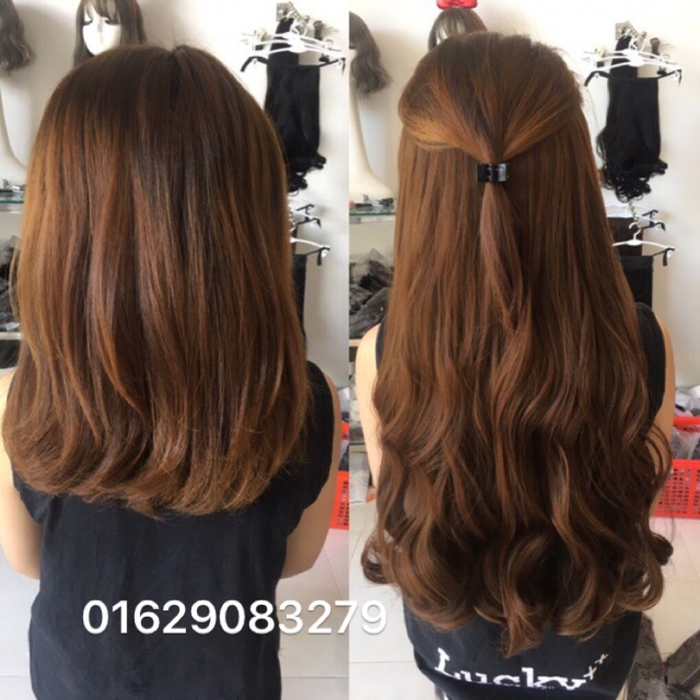 Tóc giả nữ kẹp Tóc giả kẹp xoăn dài