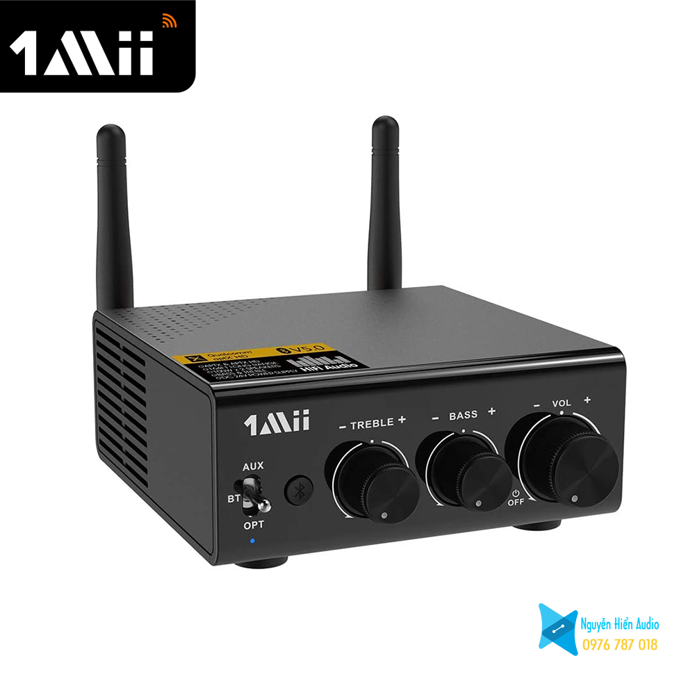 Bộ khuếch đại âm thanh Blutooth 5.0 amply 1Mii B08 Plus(Tặng kèm 4 jack bắp chuối monter)