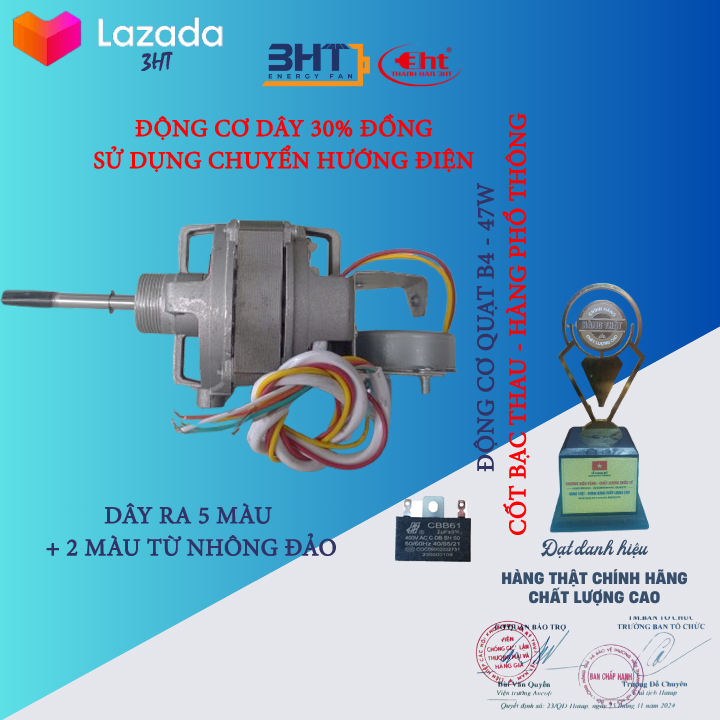 Moter Quạt Máy B4 47W/220V + Đảo Điện