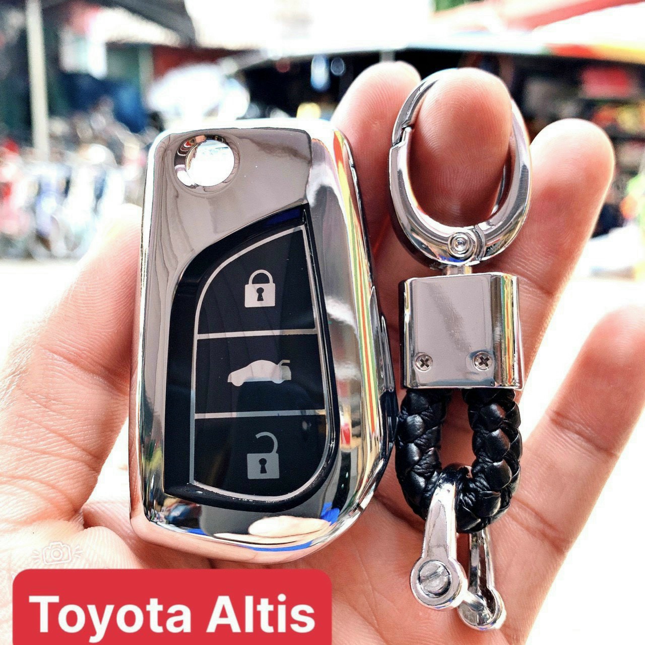 Ốp Chìa Khóa Silicon Tráng Gương Xe Altis, Innova, Fortuner Chìa GẬP- kèm móc treo tiện lợi gọn nhẹ, thẩm mỹ, bảo vệ chìa khóa tối ưu