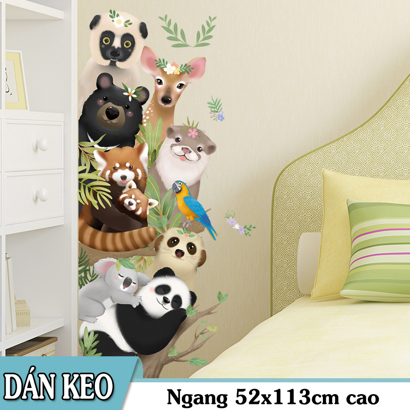 Decal trang trí tường - Những bạn thú rừng đáng yêu