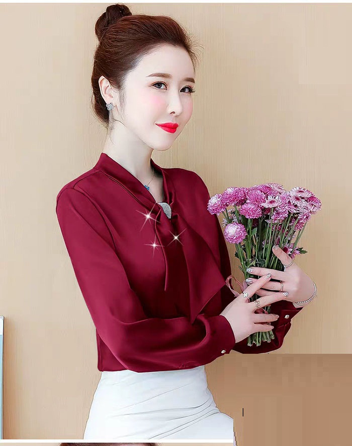[HCM]Áo sơ mi phi lụa cột nơ sang chảnh BEYEU1688 - BY6362