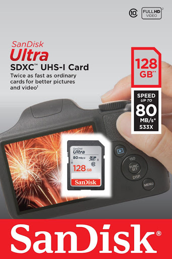 Thẻ nhớ SanDisk SDXC Ultra 128GB Class 10 80mb/s