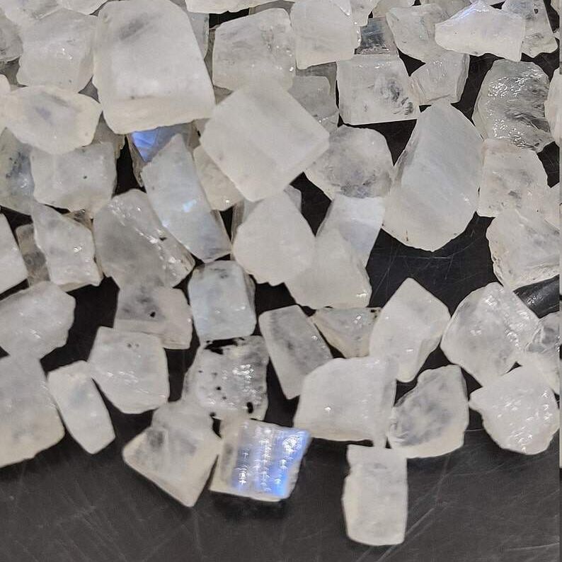 Natural Rainbow Moonstone Raw White Rainbow Moonstone Rough Raw Crystal