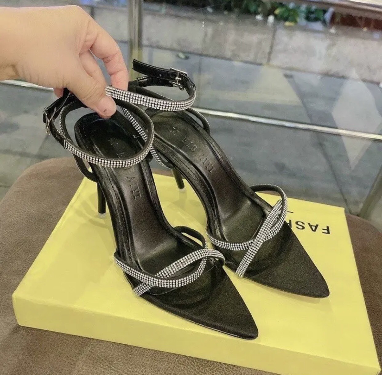 giày sadan quai fun xoàn gót nhọn 9 phân