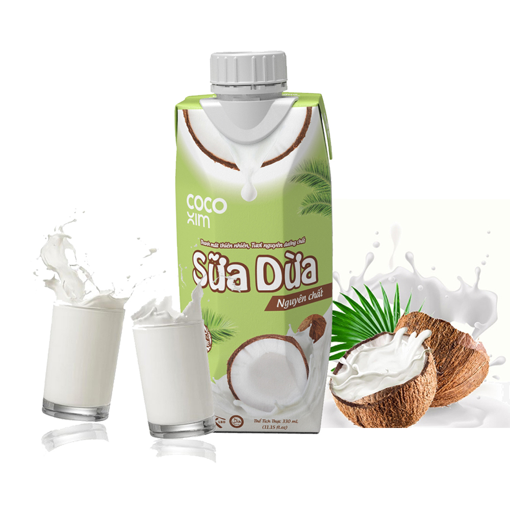Đồ uống Sữa Dừa Nguyên Chất từ dừa tươi 100- - Thương hiệu COCOXIM 330ml - TTGT89
