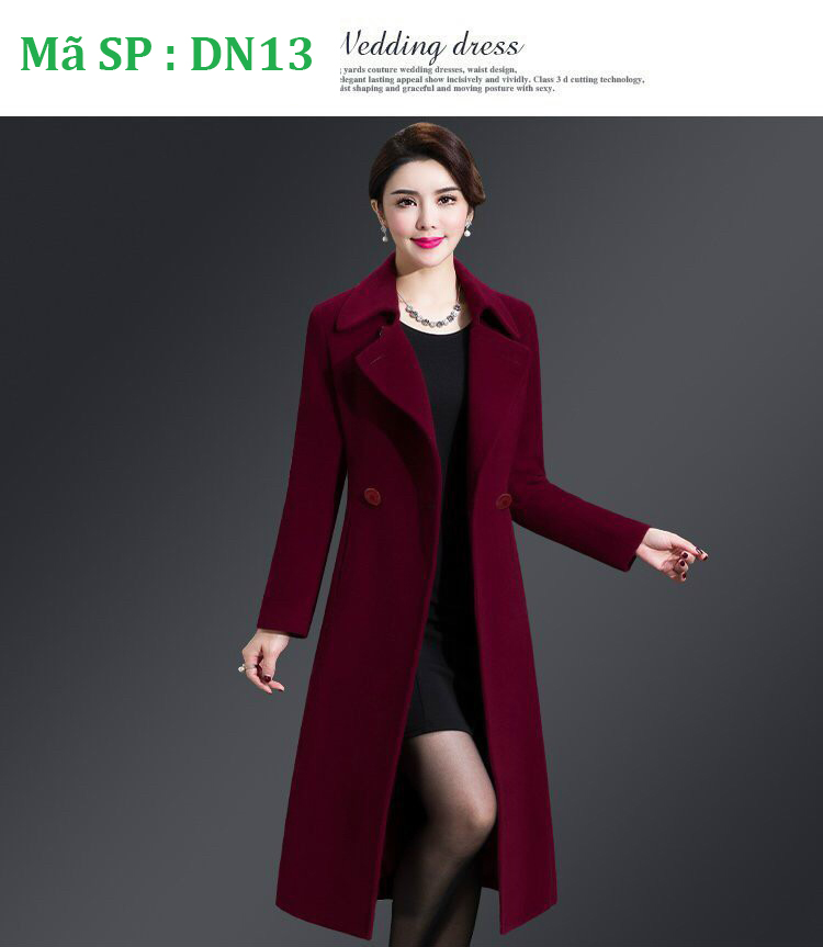 [HCM]Áo khoác thu đông dạ măng tô nữ dáng dài DN12 thoitranghd