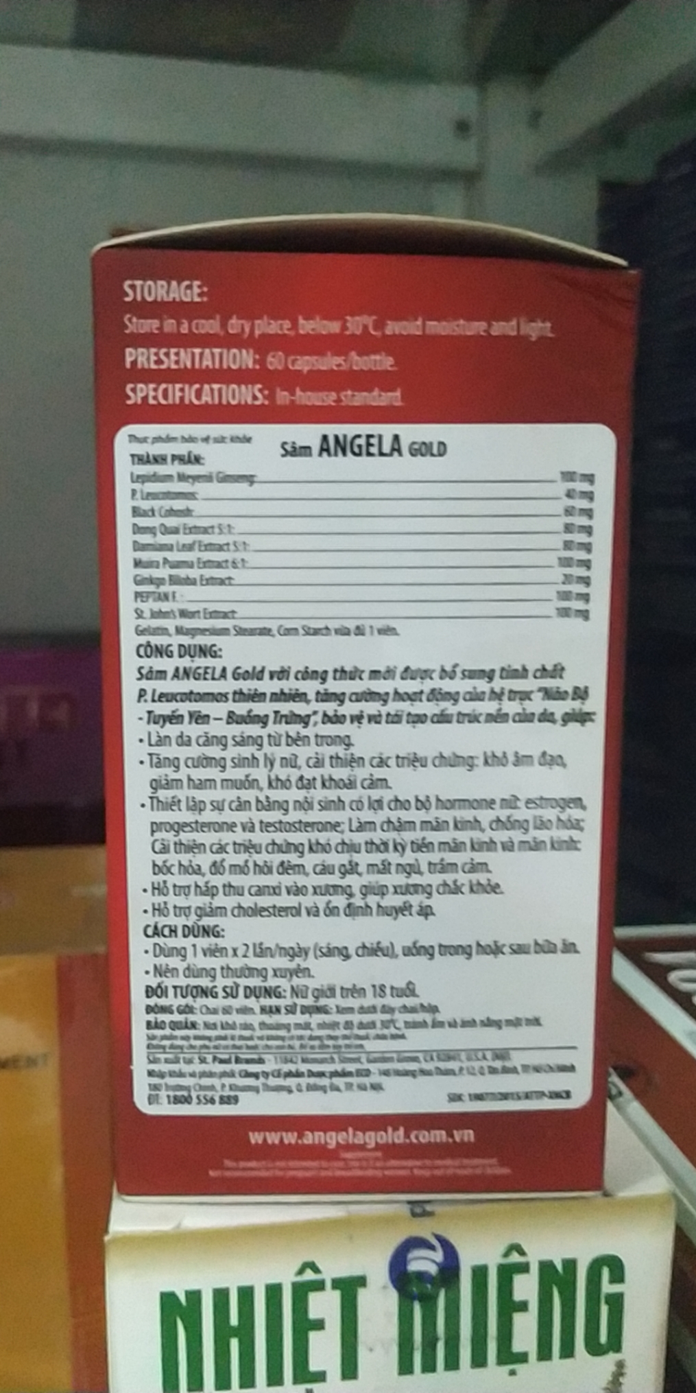 Viên Sâm Angela Gold Ecogreen 60 Viên