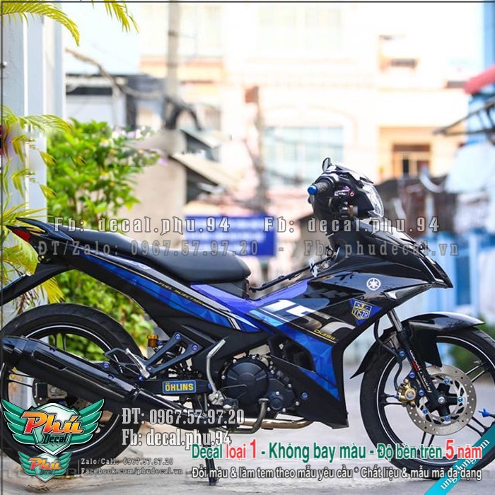 Tem rời EX Exciter 150 Y15 2019 đen xanh (P) Hàng loại 1.