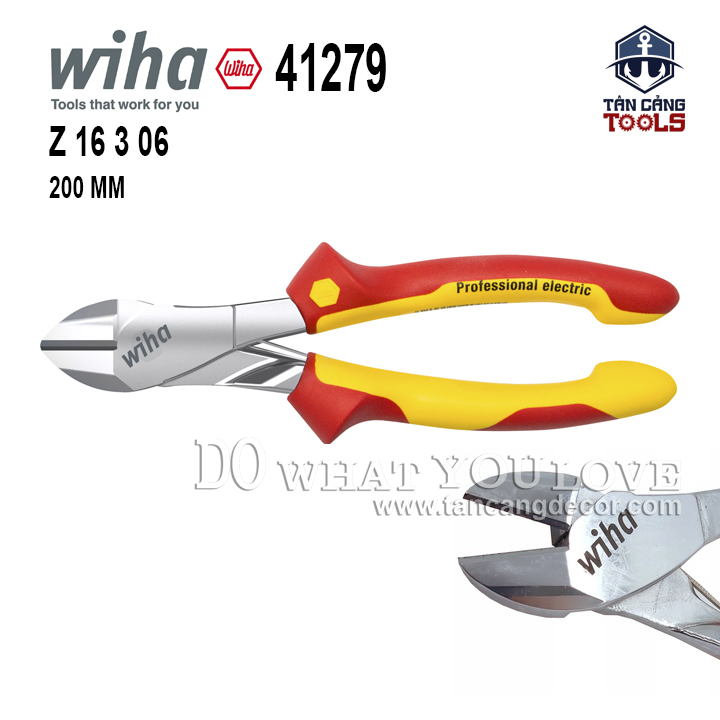 Kìm cắt cộng lực cách điện 1000v 200 mm wiha 41279
