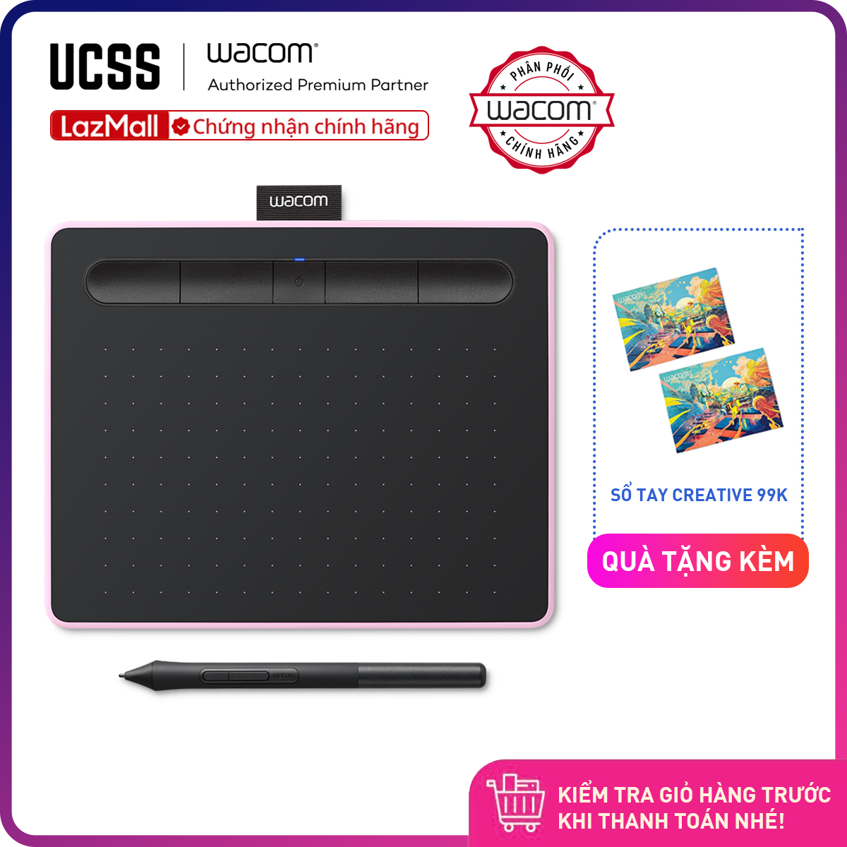 Bảng Vẽ Wacom Intuos S Bluetooth CTL-4100WL (Hàng Phân Phối Chính Thức)