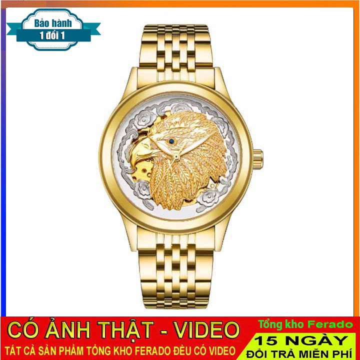 Đồng Hồ Tevise Nam Máy Cơ Mặt Phượng 3D Dây Thép Không Gỉ