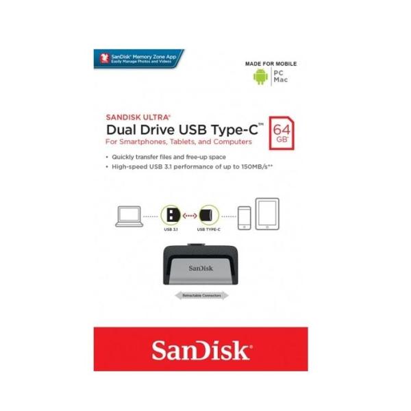 Bảng giá USB OTG Sandisk Ultra Dual Type-C 3.1 64GB 150MB/s (Bạc) - Nhất Tín Computer Phong Vũ