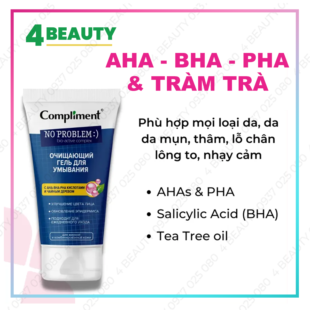 Sữa rửa mặt Compliment No Problem giảm viêm, ngừa mụn - 200ml