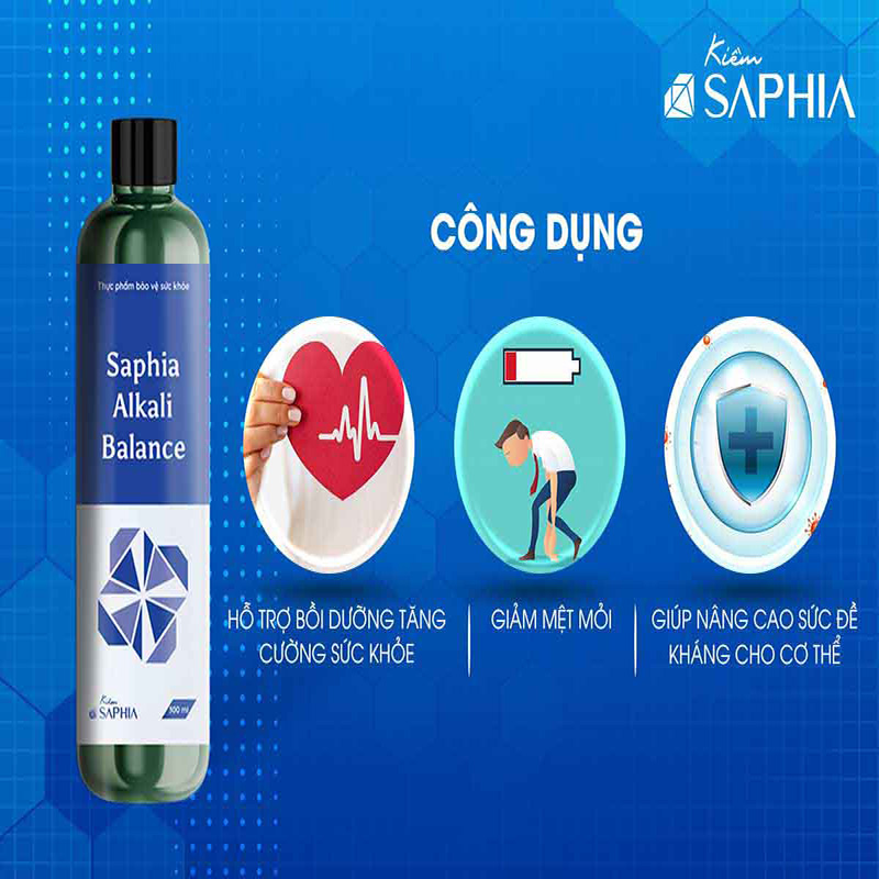 Nước uống tăng cường hệ miễn dịch Kiềm SAPHIA Balance chai 300ml hoàn toàn từ thảo dược